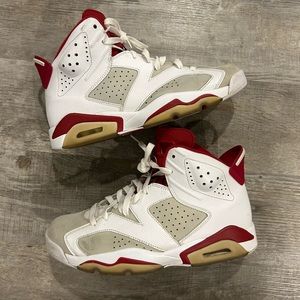 Mens Air Jordan 6 Retro “Alternate” Size 10 Used Condition No Box Red And White